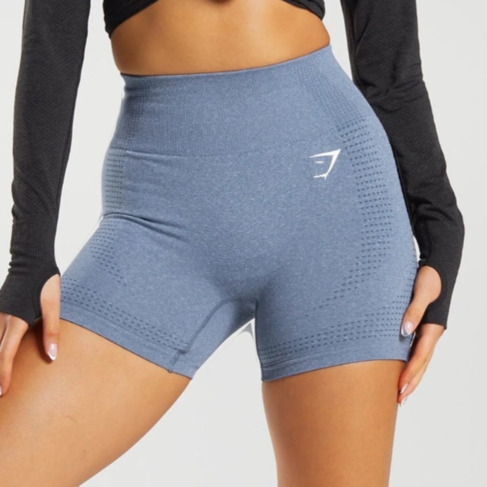 Gymshark Vital Seamless 2.0 Shorts in Evening Blue Marl size S